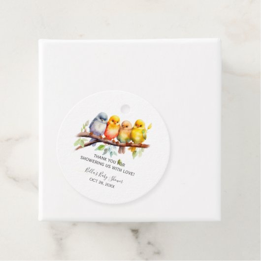 かわいい鳥の木の枝に赤ちゃんシャワー フェイバータグ (インサイチュ)