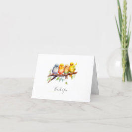 かわいい鳥の木の枝の赤ちゃんシャワー サンキューカード