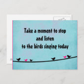 かわいい鳥の歌はがき ポストカード (正面/裏面)