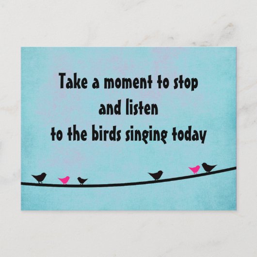 かわいい鳥の歌はがき ポストカード (正面)