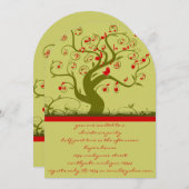 かわいい鳥の渦巻きクリスマスパーティの招待状 招待状 (正面/裏面)