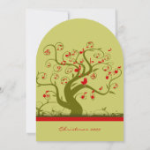 かわいい鳥の渦巻きクリスマスパーティの招待状 招待状 (裏面)