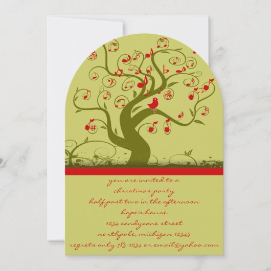 かわいい鳥の渦巻きクリスマスパーティの招待状 招待状