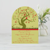 かわいい鳥の渦巻きクリスマスパーティの招待状 招待状 (スタンド正面)