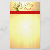 かわいい鳥の渦巻き木の贈り物と招待状 便箋 (正面)