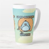 かわいい鳥の漫画おはよう カフェラテマグ (右アングル)