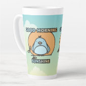 かわいい鳥の漫画おはよう カフェラテマグ (左アングル)