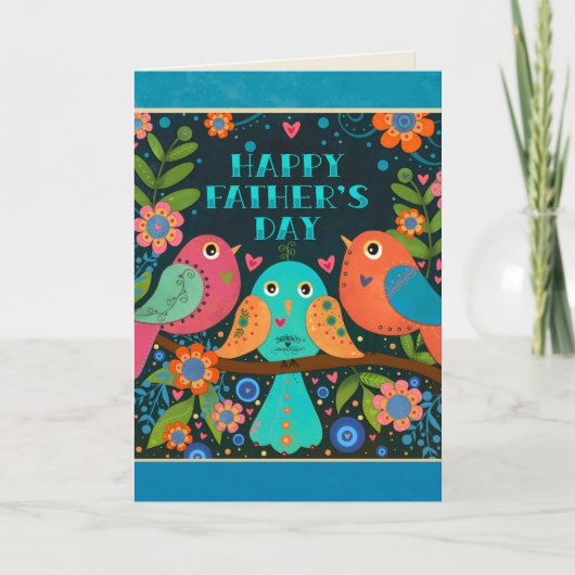 かわいい鳥の父の日のインスピレーション カード (正面)