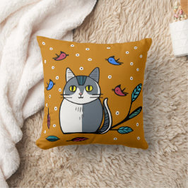かわいい鳥の猫 クッション