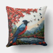 かわいい鳥の紙アート クッション (裏面)