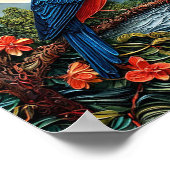 かわいい鳥の紙アート ポスター (角)