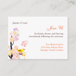 かわいい鳥の結婚披露宴 エンクロージャーカード