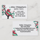 かわいい鳥の編み物の針葉工芸品の包装 名刺 (正面/裏面)