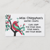 かわいい鳥の編み物の針葉工芸品の包装 名刺 (正面)