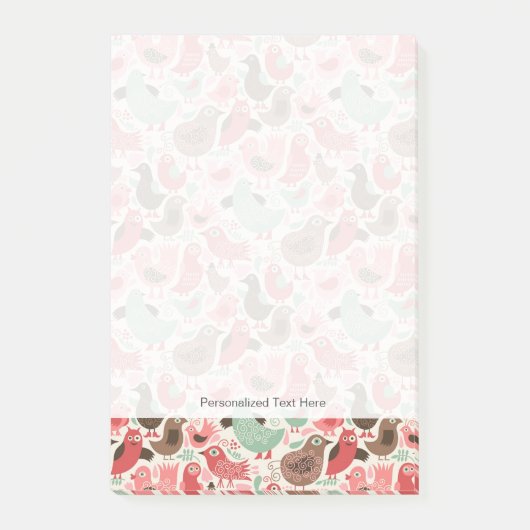 かわいい鳥の背景 ポストイット (正面)