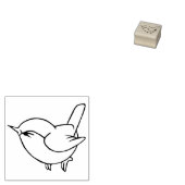 かわいい鳥の装飾的な線画 ラバースタンプ (押印)