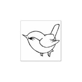 かわいい鳥の装飾的な線画 ラバースタンプ (インプリント)