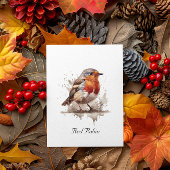かわいい鳥の赤いロビンをカスタマイズ可能 ノートカード