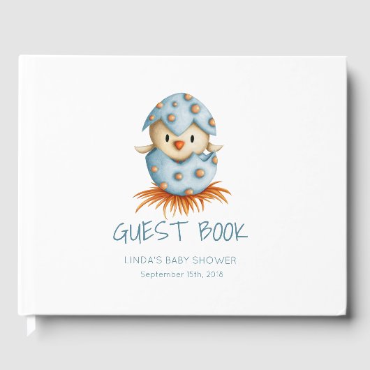 かわいい鳥の赤ちゃんシャワーゲストブック ゲストブック (正面)