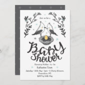 かわいい鳥の赤ちゃんシャワー招カスタム待文字 招待状 (正面/裏面)