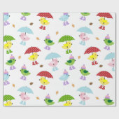 かわいい鳥の赤ちゃんシャワー男女兼用 ラッピングペーパー (フラット)