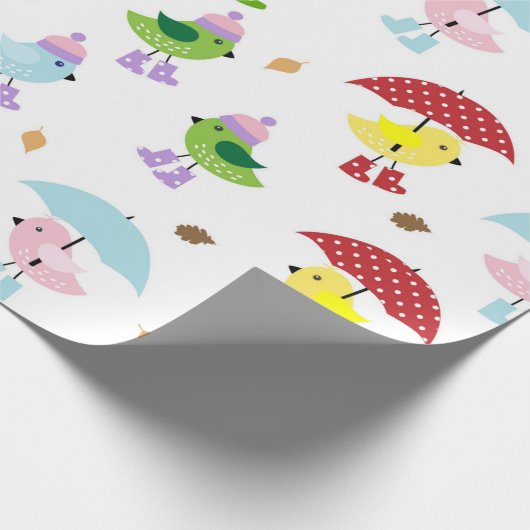 かわいい鳥の赤ちゃんシャワー男女兼用 ラッピングペーパー (角)