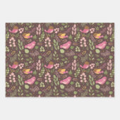 かわいい鳥の赤ちゃんシャワー ラッピングペーパーシート (正面3)