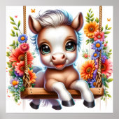 かわいい鳥の馬の子供部屋 ポスター (正面)