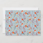 かわいい鳥の鳥が青く赤いクリスマス休暇 シーズンカード (裏面)