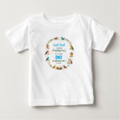 かわいい鳥の1歳の誕生日パーティー - 楽しい子供たち  ベビーTシャツ (正面)
