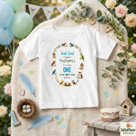 かわいい鳥の1歳の誕生日パーティー - 楽しい子供たち ベビーTシャツ