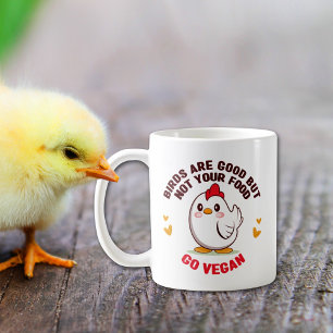 かわいい鳥は良いが、あなたの食べ物ではない、ビーガン コーヒーマグカップ