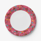 かわいい鳥や猫の柄 ペーパープレート (正面)