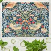 かわいい鳥イチゴ泥棒ヴィンテージアート キッチンタオル (折り畳み)