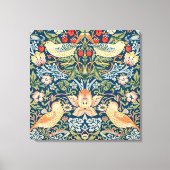 かわいい鳥イチゴ泥棒ヴィンテージアート キャンバスプリント (正面)