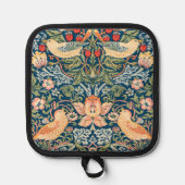 かわいい鳥イチゴ泥棒ヴィンテージアート 鍋敷き (正面)