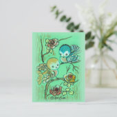 かわいい鳥オンバラブッシュ ポストカード (スタンド正面)