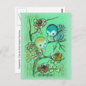 かわいい鳥オンバラブッシュ ポストカード (正面/裏面)