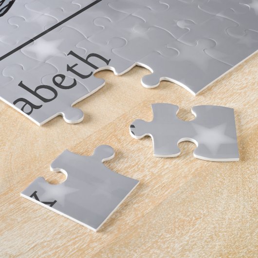 かわいい鳥カスタムたちシルバー25結婚周年 ジグソーパズル (側面)