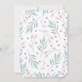 かわいい鳥カップルピンクのフローラ結婚ツリー 招待状 (裏面)