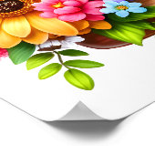 かわいい鳥ゼブラ子供部屋 ポスター (角)