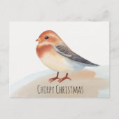 かわいい鳥メリークリスマス水の色チャーピー シーズンポストカード (正面)