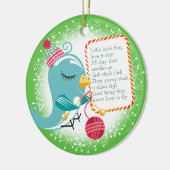 かわいい鳥ヤーンの編み物の詩のクリスマスのオーナメント セラミックオーナメント (左)