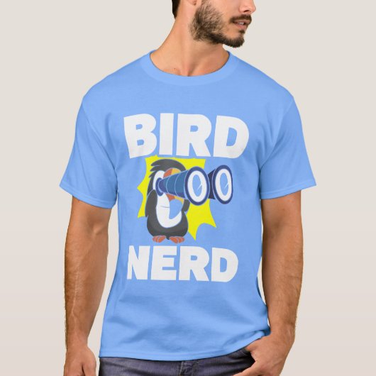 かわいい鳥好きの少年 バードウォッチング Tシャツ (正面)