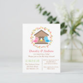 かわいい鳥小屋のリース　鳥のベビーシャワー 招待状 (スタンド正面)