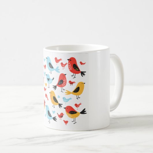 かわいい鳥柄コーヒーマグ コーヒーマグカップ (正面右)