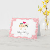 かわいい鳥結婚の祝いカード カード (黄色い花)