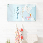 かわいい鳥運の女の子の赤ちゃんシャワーの看板バナー 横断幕 (インサイチュ)