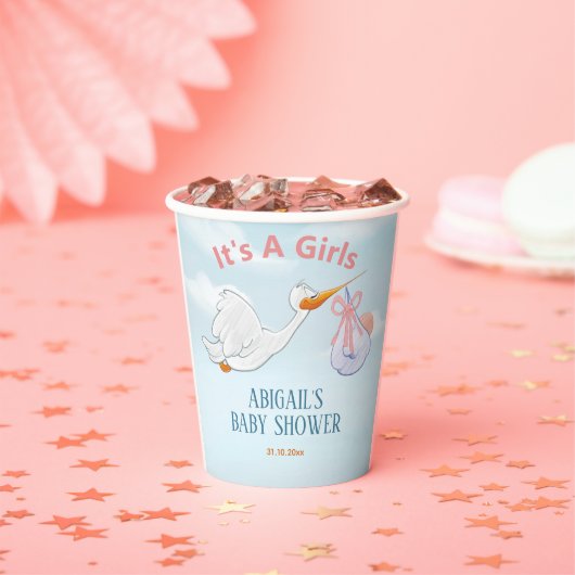 かわいい鳥運の赤ちゃんシャワー紙カップ 紙コップ (インサイチュ)