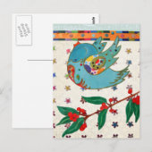 かわいい鳥飛んでいると歌 ポストカード (正面/裏面)